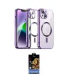 ieg™ iPhone 15 Kılıf Nova Işık Özel Seri - Siyah Buffer Hayalet Cam Ekran Koruyucu