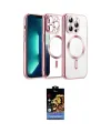 ieg™ iPhone 15 Kılıf Nova Işık Özel Seri - Siyah Buffer Hayalet Cam Ekran Koruyucu