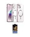 ieg™ iPhone 15 Kılıf Nova Işık Özel Seri - Siyah Buffer Hayalet Cam Ekran Koruyucu