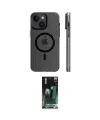 ieg™ iPhone 15 Kılıf Pusula Minimal Koleksiyonu - Siyah 360 Mat Full Body Arka Koruyucu