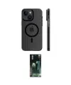 ieg™ iPhone 15 Kılıf Pusula Minimal Koleksiyonu - Siyah 360 Mat Full Body Arka Koruyucu