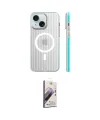 ieg™ iPhone 15 Kılıf Pusula Minimal Koleksiyonu - Siyah Bilvis 3D Mat Cam Ekran Koruyucu