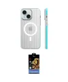ieg™ iPhone 15 Kılıf Pusula Minimal Koleksiyonu - Siyah Buffer Hayalet Cam Ekran Koruyucu