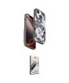 ieg™ iPhone 15 Kılıf Siluet Doku - Siyah Bilvis 3D Mat Cam Ekran Koruyucu