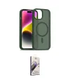 ieg™ iPhone 15 Kılıf Siluet Minimal Prime - Siyah Bilvis 3D Mat Cam Ekran Koruyucu