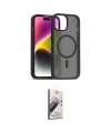 ieg™ iPhone 15 Kılıf Siluet Minimal Prime - Siyah Bilvis 3D Mat Cam Ekran Koruyucu