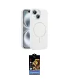 ieg™ iPhone 15 Kılıf Yankı Form Serisi - Siyah Buffer Hayalet Cam Ekran Koruyucu