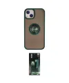 ieg™ iPhone 15 Kılıf Yörünge Çizgi - Siyah 360 Mat Full Body Arka Koruyucu