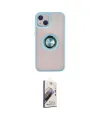 ieg™ iPhone 15 Kılıf Yörünge Çizgi - Siyah Bilvis 3D Mat Cam Ekran Koruyucu
