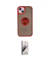ieg™ iPhone 15 Kılıf Yörünge Çizgi - Siyah Bilvis 3D Mat Cam Ekran Koruyucu