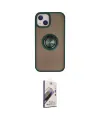 ieg™ iPhone 15 Kılıf Yörünge Çizgi - Siyah Bilvis 3D Mat Cam Ekran Koruyucu