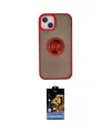 ieg™ iPhone 15 Kılıf Yörünge Çizgi - Siyah Buffer Hayalet Cam Ekran Koruyucu