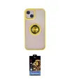 ieg™ iPhone 15 Kılıf Yörünge Çizgi - Siyah Buffer Hayalet Cam Ekran Koruyucu