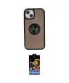 ieg™ iPhone 15 Kılıf Yörünge Çizgi - Siyah Buffer Hayalet Cam Ekran Koruyucu