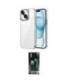 ieg™ iPhone 15 Kılıf Yörünge Form - Şeffaf 360 Full Body Arka Koruyucu