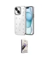 ieg™ iPhone 15 Kılıf Yörünge Form - Siyah Bilvis 3D Mat Cam Ekran Koruyucu