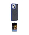 ieg™ iPhone 15 Kılıf Yörünge Klasik - Siyah Buffer Hayalet Cam Ekran Koruyucu