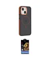 ieg™ iPhone 15 Kılıf Yörünge Klasik - Siyah Buffer Hayalet Cam Ekran Koruyucu