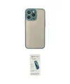 ieg™ iPhone 15 Pro Kılıf Ahenk Çizgi Serisi - Şeffaf Pasifik Cam Ekran Koruyucu