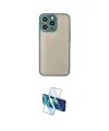 ieg™ iPhone 15 Pro Kılıf Ahenk Çizgi Serisi - Siyah 3D Antistatik Cam Ekran Koruyucu