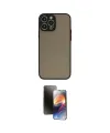 ieg™ iPhone 15 Pro Kılıf Ahenk Çizgi Serisi - Siyah 3D Antistatik Mat Seramik Nano Ekran Koruyucu