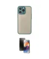ieg™ iPhone 15 Pro Kılıf Ahenk Çizgi Serisi - Siyah 3D Antistatik Mat Seramik Nano Ekran Koruyucu