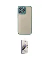 ieg™ iPhone 15 Pro Kılıf Ahenk Çizgi Serisi - Siyah Bilvis 3D Mat Cam Ekran Koruyucu