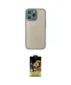 ieg™ iPhone 15 Pro Kılıf Ahenk Çizgi Serisi - Siyah Buffer Cam Ekran Koruyucu