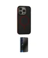 ieg™ iPhone 15 Pro Kılıf Ahenk Form Serisi - Siyah 3D Antistatik Hayalet Cam Ekran Koruyucu