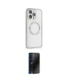 ieg™ iPhone 15 Pro Kılıf Ahenk Işık Serisi - Siyah 3D Antistatik Hayalet Cam Ekran Koruyucu