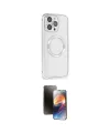 ieg™ iPhone 15 Pro Kılıf Ahenk Işık Serisi - Siyah 3D Antistatik Mat Seramik Nano Ekran Koruyucu