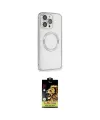 ieg™ iPhone 15 Pro Kılıf Ahenk Işık Serisi - Siyah Buffer Cam Ekran Koruyucu