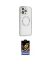 ieg™ iPhone 15 Pro Kılıf Ahenk Işık Serisi - Siyah Buffer Hayalet Cam Ekran Koruyucu