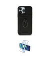 ieg™ iPhone 15 Pro Kılıf Ahenk Klasik - Siyah 3D Antistatik Cam Ekran Koruyucu