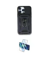 ieg™ iPhone 15 Pro Kılıf Ahenk Klasik - Siyah 3D Antistatik Seramik Nano Ekran Koruyucu
