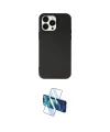 ieg™ iPhone 15 Pro Kılıf Ahenk Serisi - Siyah 3D Antistatik Cam Ekran Koruyucu