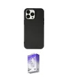 ieg™ iPhone 15 Pro Kılıf Ahenk Serisi - Siyah Bilvis 5in1 3D Magic Cam Ekran Koruyucu