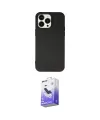 ieg™ iPhone 15 Pro Kılıf Ahenk Serisi - Siyah Bilvis 5in1 5D Magic Hayalet Cam Ekran Koruyucu