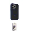ieg™ iPhone 15 Pro Kılıf Ahenk Yansıma Özel Seri - Siyah Bilvis 3D Mat Cam Ekran Koruyucu
