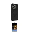 ieg™ iPhone 15 Pro Kılıf Ahenk Yansıma Özel Seri - Siyah Buffer Hayalet Cam Ekran Koruyucu