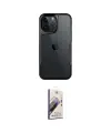 ieg™ iPhone 15 Pro Kılıf Akış Çizgi Koleksiyonu - Siyah Bilvis 3D Mat Cam Ekran Koruyucu