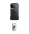 ieg™ iPhone 15 Pro Kılıf Akış Çizgi Koleksiyonu - Siyah Bilvis 3D Mat Cam Ekran Koruyucu