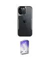 ieg™ iPhone 15 Pro Kılıf Akış Çizgi Koleksiyonu - Siyah Bilvis 5in1 3D Magic Cam Ekran Koruyucu