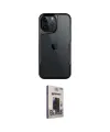 ieg™ iPhone 15 Pro Kılıf Akış Çizgi Koleksiyonu - Siyah Bilvis Hayalet Cam Ekran Koruyucu