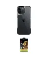 ieg™ iPhone 15 Pro Kılıf Akış Çizgi Koleksiyonu - Siyah Buffer Cam Ekran Koruyucu