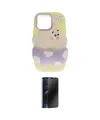 ieg™ iPhone 15 Pro Kılıf Akış Yansıma - Siyah 3D Antistatik Hayalet Cam Ekran Koruyucu