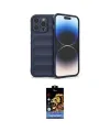 ieg™ iPhone 15 Pro Kılıf Atlas Koleksiyonu - Siyah Buffer Hayalet Cam Ekran Koruyucu