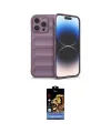 ieg™ iPhone 15 Pro Kılıf Atlas Koleksiyonu - Siyah Buffer Hayalet Cam Ekran Koruyucu