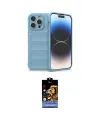 ieg™ iPhone 15 Pro Kılıf Atlas Koleksiyonu - Siyah Buffer Hayalet Cam Ekran Koruyucu