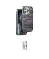 ieg™ iPhone 15 Pro Kılıf Atlas Minimal Özel Seri - Siyah Bilvis 0.18mm Plus Cam Ekran Koruyucu